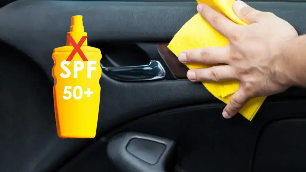 How to remove sunscreen from car interior